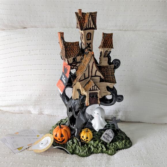 Toil and Trouble Light Up Halloween Haunted Tree House - Picture 1 of 6